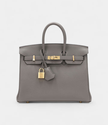 Hermès Etain Togo Birkin 25 Gold Hardware