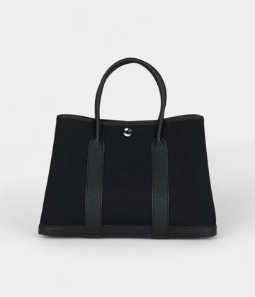 Hermès Garden Party 30 Black Toile and Negonda Palladium Hardware