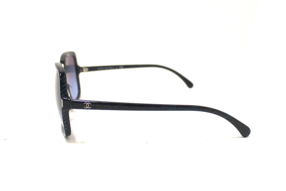 Chanel Blue Tortoise Square Sunglasses