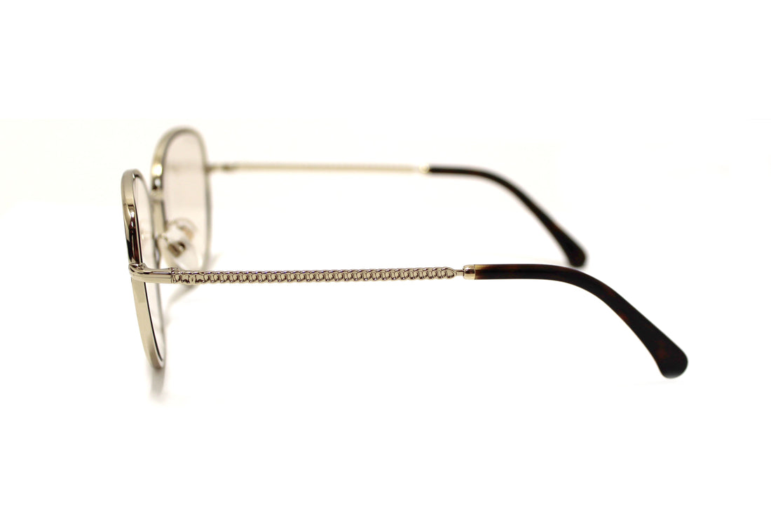 Chanel Light Gold-Tone Chain Oversize Sunglasses