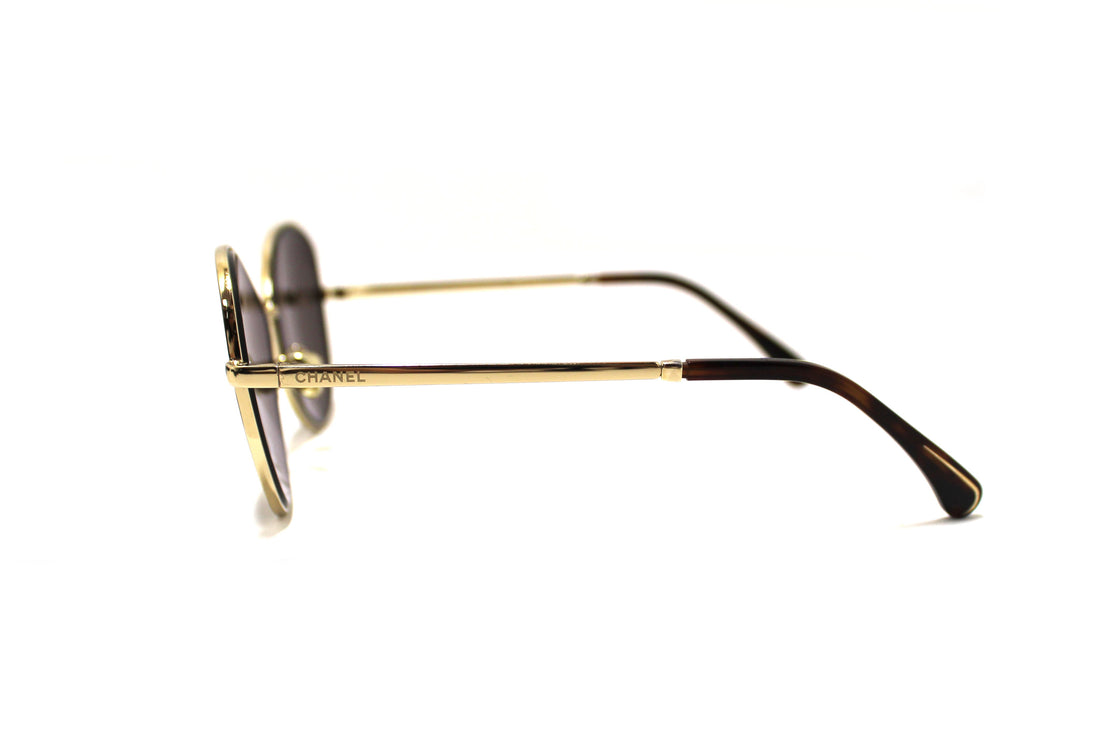Chanel Black and Gold Oversize Sunglasses