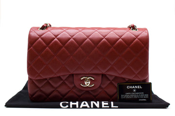 Chanel A Classic CC Red Caviar Jumbo Shoulder Bags Shw