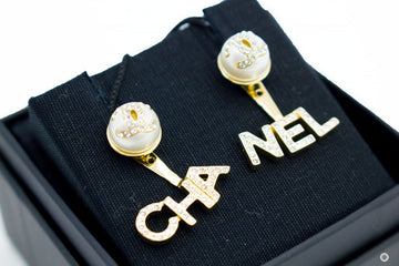 Chanel ABB Metal, Imitation Pearls & Diamond Gold, Pearly Whi Gold / ND Metal Earrings Ghw
