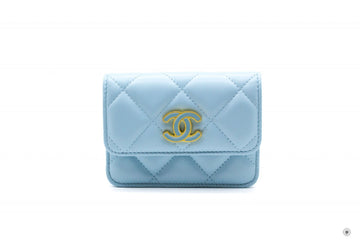 Chanel APB Belt Bag With CC Enamel Logo Baby Blue / NG Calfskin Belt Bag Gbhw