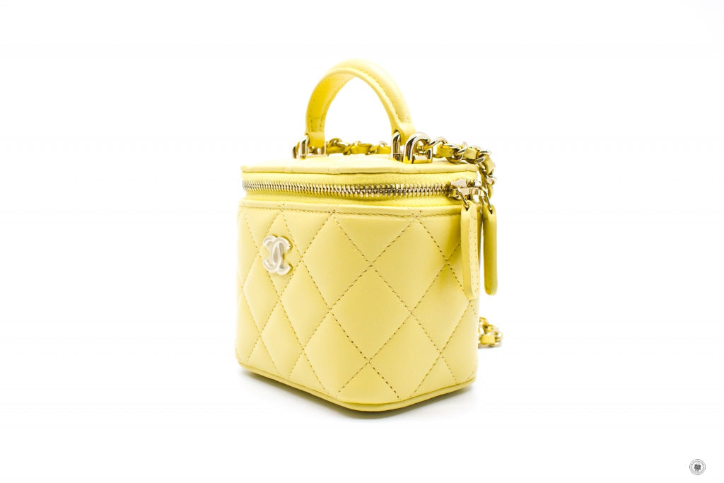 Chanel APB Small Vanity Case Yellow / NG Calfskin Shoulder Bags Ghw
