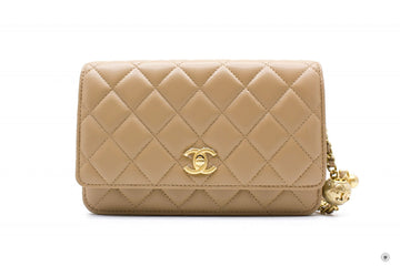 Chanel APB Wallet ON Chain Woc With Golden Ball  Beige / NJ Lambskin Shoulder Bags Gbhw