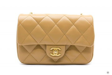Chanel AS B  Mini Flap Bag With Heart Charms BJ / Beige Lambskin Shoulder Bags Gbhw