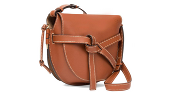 LOEWE BROWN CALFSKIN LARGE GATE SHOULDER BAG