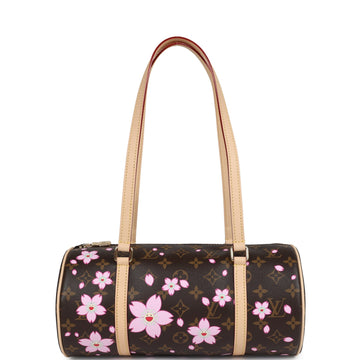 Louis Vuitton X Takashi Murakami Cherry Blossom Papillon Brown and Pink Monogram Gold Hardware