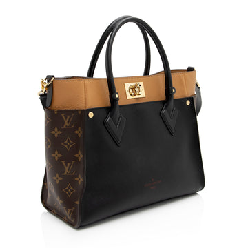 Louis Vuitton Calfskin Monogram Canvas On My Side MM Tote (SHF-bmZRwZ)