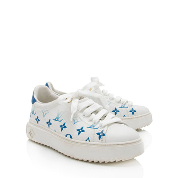 Louis Vuitton Monogram Calfskin Time Out Sneakers - Size 7.5 / 37.5 (SHF-gJzUEp)