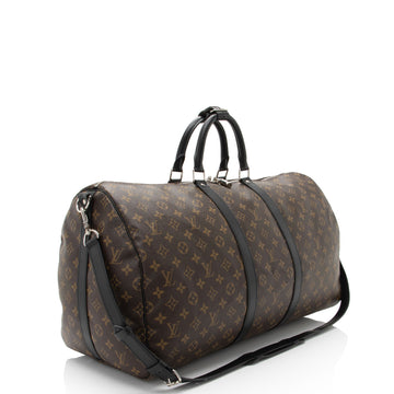 Louis Vuitton Monogram Canvas Macassar Keepall Bandouliere 55 Duffle