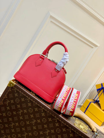 M59346 Alma BB Handbag shoulder bag cross body bags red calfskin Monogram