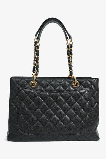 Pre-Loved Chanel™ 2011-12 Black Caviar Leather Grand Shopping Tote GHW