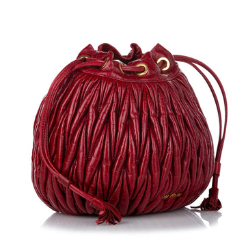 Miu Miu Matelasse Lambskin Leather Bucket Bag (SHG-30796)