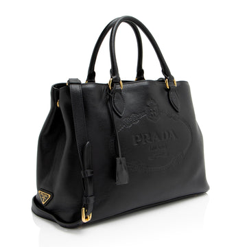 Prada Glace Calf Logo Tote