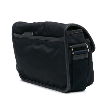 Prada Saffiano Trimmed Double Buckle Messenger Bag