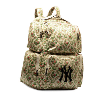 GUCCI MLB Floral Satin NY Yankees Patch Backpack