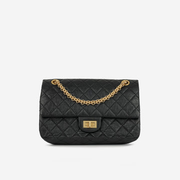 Chanel Chanel - 2.55 Reissue Flap Bag - 225 - Black Aged Lambskin GHW -