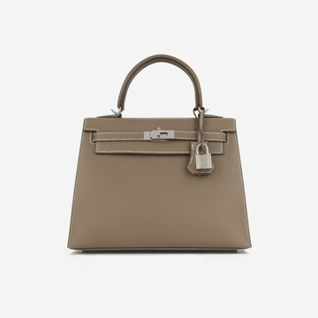 Hermès - Kelly 25 - Etoupe Epsom PHW - Brand New - 2024