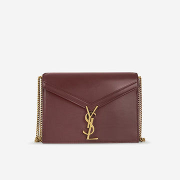 Saint Laurent - Cassandra Medium Chain Bag - Burgundy Smooth Calfskin GHW