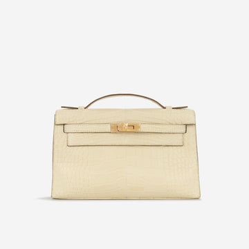 Hermès - Kelly Pochette - Vanille Alligator Mississipiensis GHW - Brand New - 2024