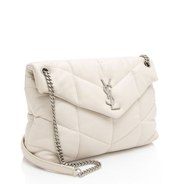 Saint Laurent Lambskin Monogram Puffer LouLou Medium Shoulder Bag (SHF-ONfMik)