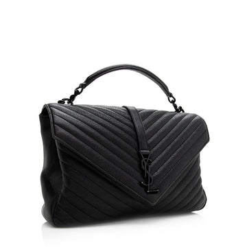 Saint Laurent Matelasse Calfskin Classic Monogram College Large Shoulder Bag (SHF-20904)