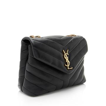Saint Laurent Matelasse Calfskin Monogram LouLou Chain Small Crossbody Bag (SHF-s725vF)