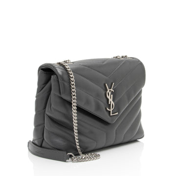 Saint Laurent Matelasse Calfskin Monogram LouLou Chain Small Crossbody (SHF-B5OsZv)