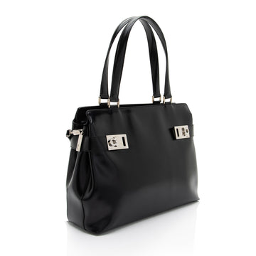 Salvatore Ferragamo Leather Gancini Buckle Tote