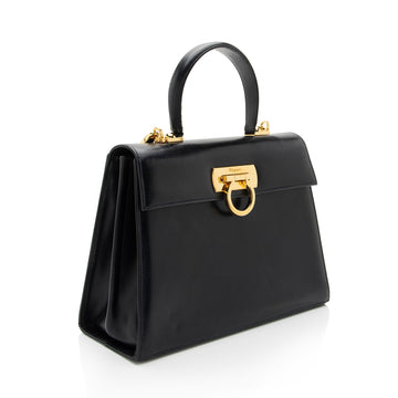 Salvatore Ferragamo Vintage Calfskin Gancini Top Handle (SHF-MXCzTv)