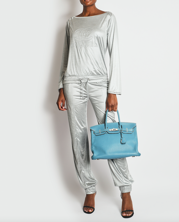 Chanel Silver Metallic JoCSer Set with CC Logo Details Size FR 36 (UK 8)
