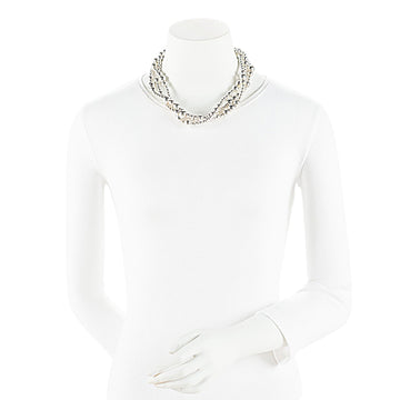 Tiffany & Co. Sterling Silver Bead Multistrand Torsade Necklace