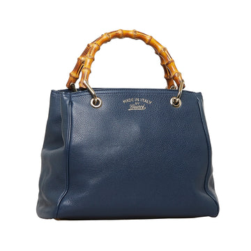 Gucci Bamboo Blue Leather