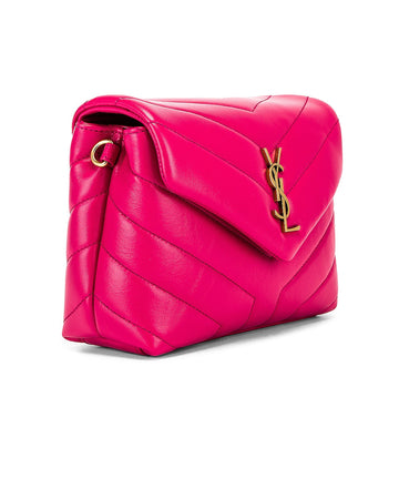 YSL QUILTED CALFSKIN LEATHER MONOGRAM TOY LOULOU CROSSBODY BAG