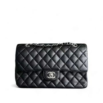 Chanel Classic Flap Caviar Double Flap Quilted Calfskin Black SHW No 14