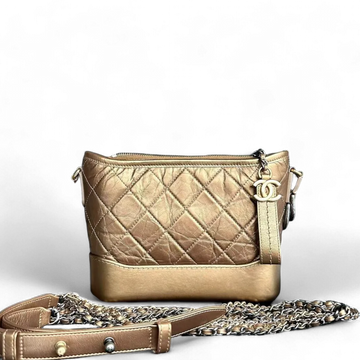 Chanel Gabrielle Small - Quilted Calfskin Bronze Gold Two-Tone Hardware Series 23