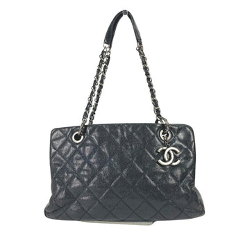 Black Leather Chanel Tote