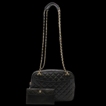 Black Leather Chanel Shoulder Bag