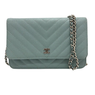 Blue Leather Chanel Crossbody Bag