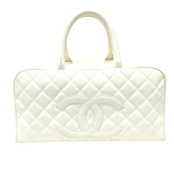 White Leather Chanel Handbag