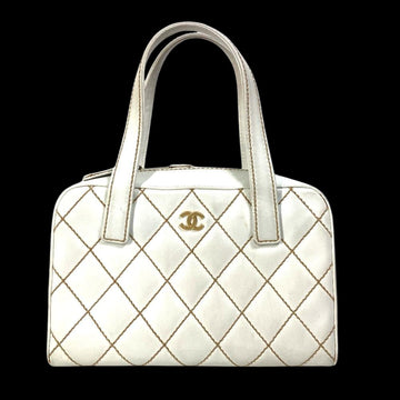 White Leather Chanel Handbag