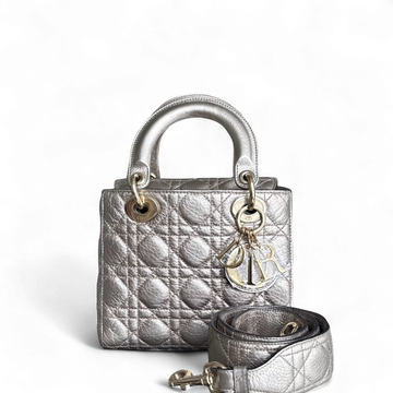 Dior Lady Small - Cannage Gold Calfskin Gold Hardware