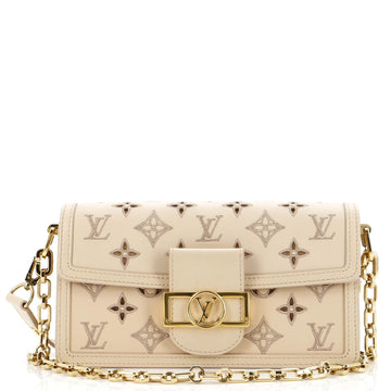 Dauphine Shoulder Bag Monogram Cutout Broderie Leather East West