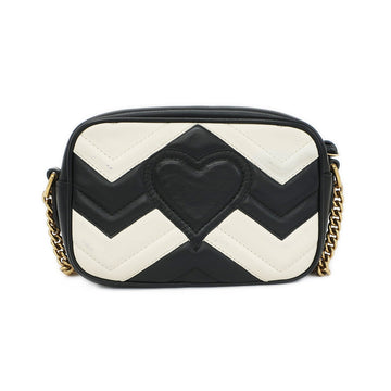 Gucci 448065 Chain Shoulder CS Logo White Black G  Leather Bag  Gucci 448065 Chain Shoulder Gucci White Black Gold Tools