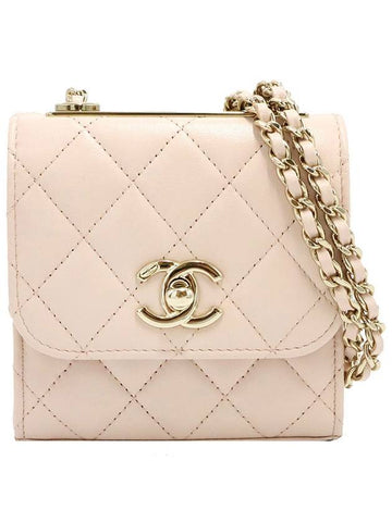 Chanel A81633 Light Beige Lambskin Gold CC Logo Trendy Mini Cross Bag 31st Chanel