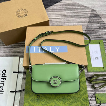 SS 739722 Petite SS cross body bags 21cm light green Leather