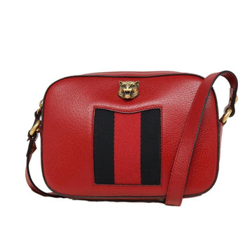 Red Leather Gucci Shoulder Bag