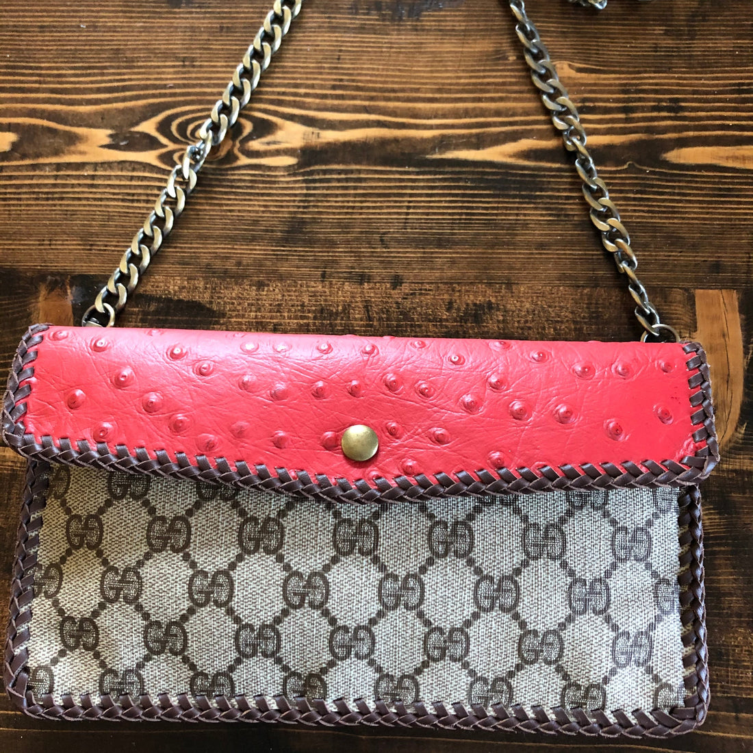 The Crane - Red and Tan GGVS Crossbody/Clutch Bag